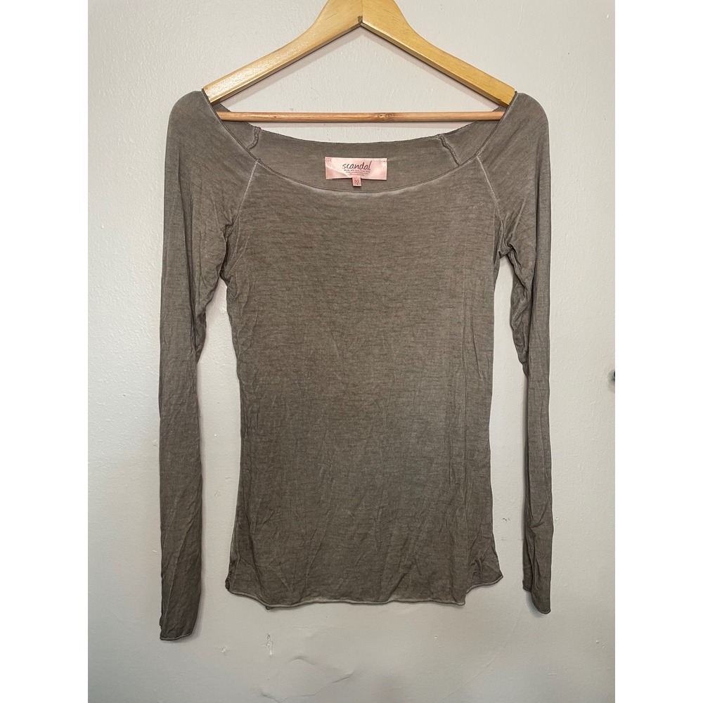 Scandal Italy Womens Size S Bella Swan esk Long Sleeve Blouse Top